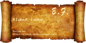 Blahut Fedor névjegykártya